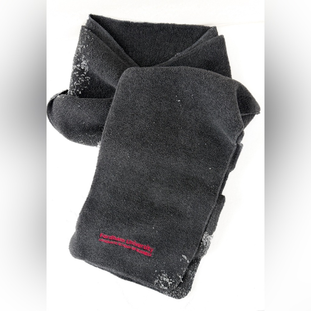 Gray Fleece Scarf with Red Fordham University signature